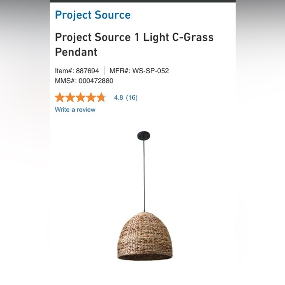 Bamboo woven hanging light fixture - Picture 4 of 4